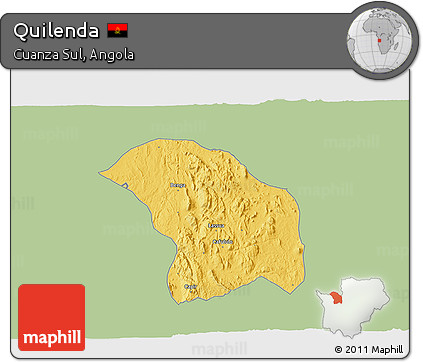 Savanna Style 3D Map of Quilenda, single color outside
