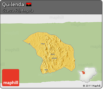 Savanna Style 3D Map of Quilenda, single color outside