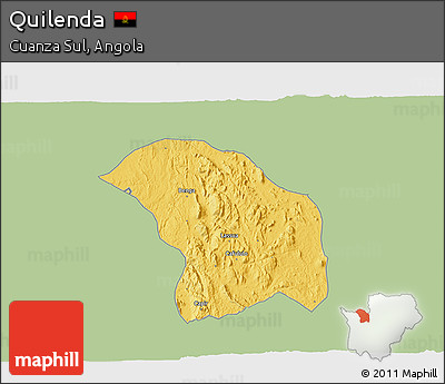 Savanna Style 3D Map of Quilenda, single color outside