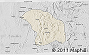 Shaded Relief 3D Map of Quilenda, desaturated
