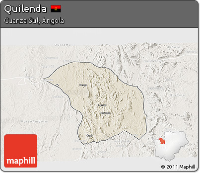 Shaded Relief 3D Map of Quilenda, lighten