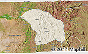 Shaded Relief 3D Map of Quilenda, satellite outside