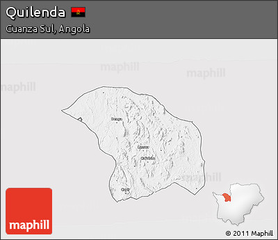 Silver Style 3D Map of Quilenda, single color outside