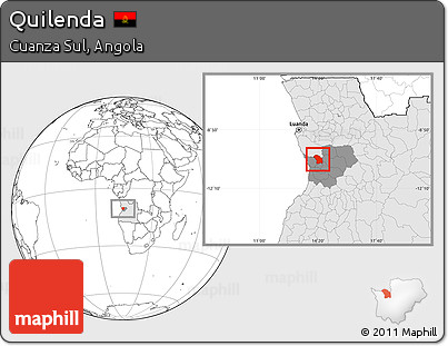 Blank Location Map of Quilenda, highlighted country, highlighted parent region