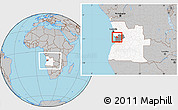 Gray Location Map of Quilenda, highlighted country, highlighted parent region, within the entire country