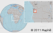 Gray Location Map of Quilenda, highlighted parent region, within the entire country, hill shading