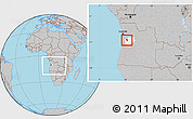 Gray Location Map of Quilenda, highlighted parent region, within the entire country