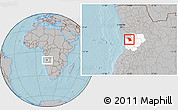 Gray Location Map of Quilenda, highlighted parent region, hill shading