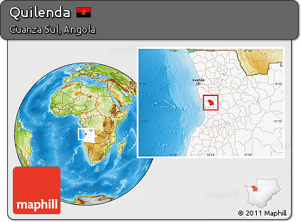 Physical Location Map of Quilenda, highlighted country