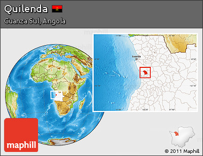 Physical Location Map of Quilenda, highlighted country