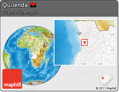 Physical Location Map of Quilenda, highlighted country