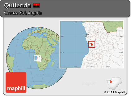 Savanna Style Location Map of Quilenda, highlighted country