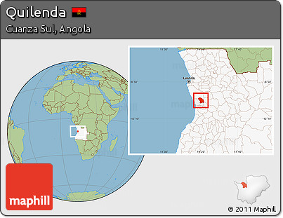 Savanna Style Location Map of Quilenda, highlighted country