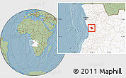 Savanna Style Location Map of Quilenda, highlighted country, hill shading
