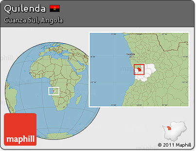 Savanna Style Location Map of Quilenda, highlighted parent region