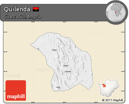 Classic Style Map of Quilenda, single color outside