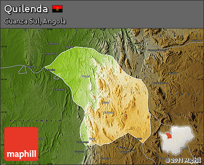 Physical Map of Quilenda, darken