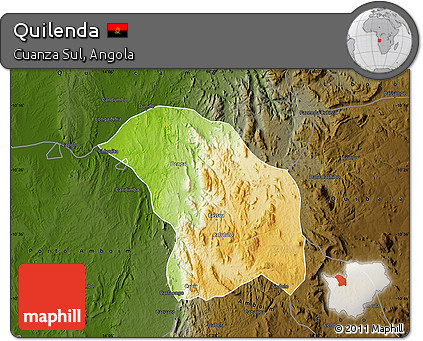 Physical Map of Quilenda, darken