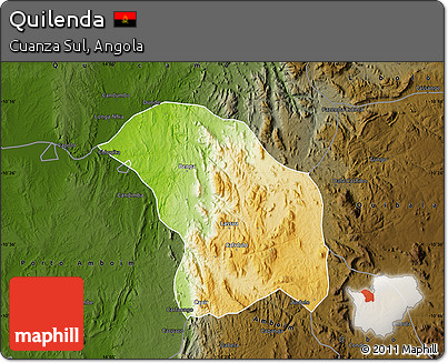 Physical Map of Quilenda, darken