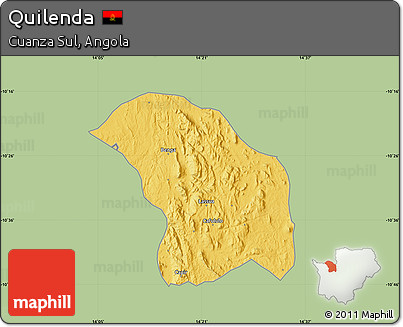 Savanna Style Map of Quilenda, single color outside