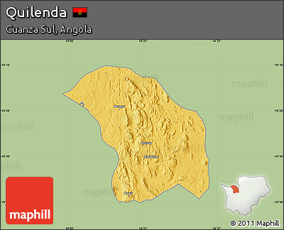 Savanna Style Map of Quilenda, single color outside
