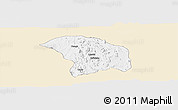 Classic Style Panoramic Map of Quilenda, single color outside