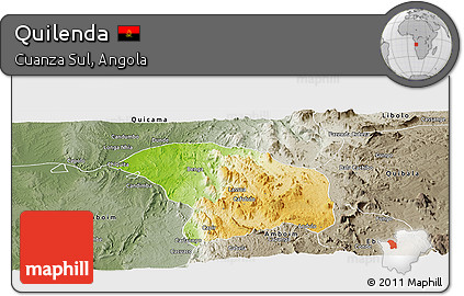 Physical Panoramic Map of Quilenda, semi-desaturated