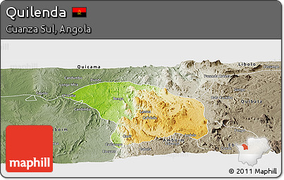Physical Panoramic Map of Quilenda, semi-desaturated