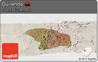 Satellite Panoramic Map of Quilenda, lighten
