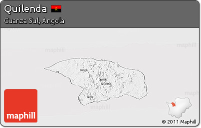 Silver Style Panoramic Map of Quilenda, single color outside