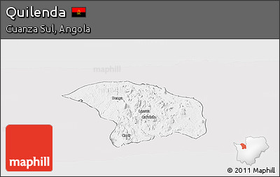 Silver Style Panoramic Map of Quilenda, single color outside