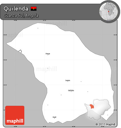 Gray Simple Map of Quilenda, single color outside
