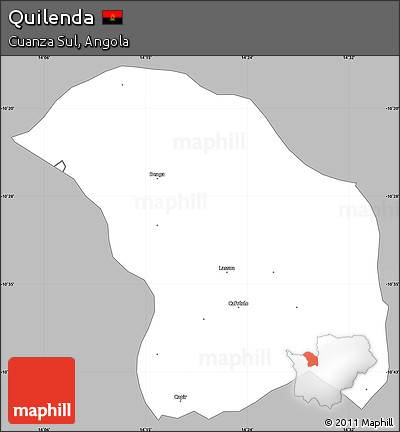 Gray Simple Map of Quilenda, single color outside