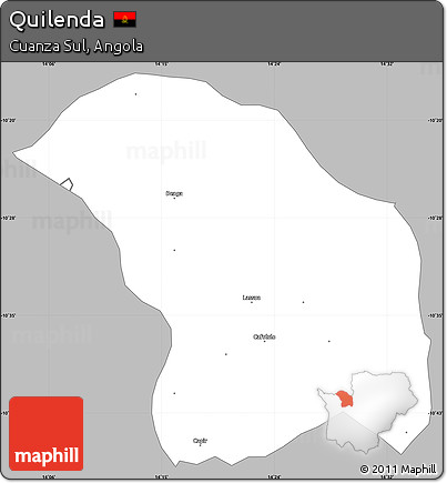 Gray Simple Map of Quilenda, single color outside