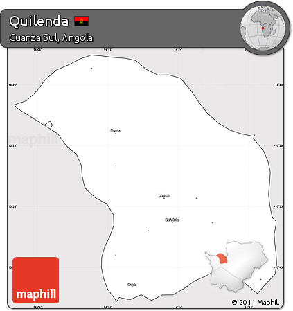 Silver Style Simple Map of Quilenda, cropped outside