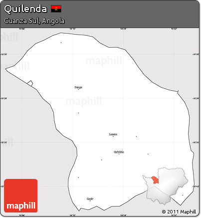 Silver Style Simple Map of Quilenda, cropped outside