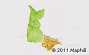 Physical 3D Map of Sumbe, cropped outside