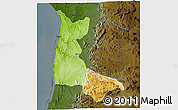 Physical 3D Map of Sumbe, darken