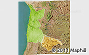 Physical 3D Map of Sumbe, satellite outside