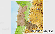 Satellite 3D Map of Sumbe, physical outside