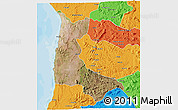 Satellite 3D Map of Sumbe, political outside
