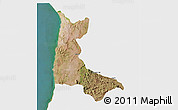 Satellite 3D Map of Sumbe, single color outside