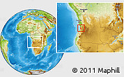 Physical Location Map of Sumbe, within the entire country