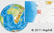 Physical Location Map of Sumbe, highlighted country