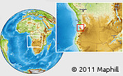 Physical Location Map of Sumbe, highlighted parent region, within the entire country