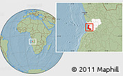 Savanna Style Location Map of Sumbe, highlighted parent region, hill shading