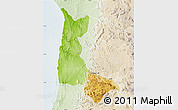 Physical Map of Sumbe, lighten