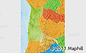 Physical Map of Sumbe, political outside