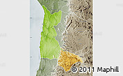 Physical Map of Sumbe, semi-desaturated
