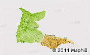 Physical Panoramic Map of Sumbe, cropped outside